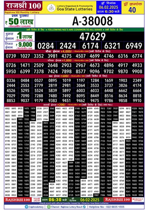 rajshree lottery result today evening 6.30 pm|(6.30pm: 06.